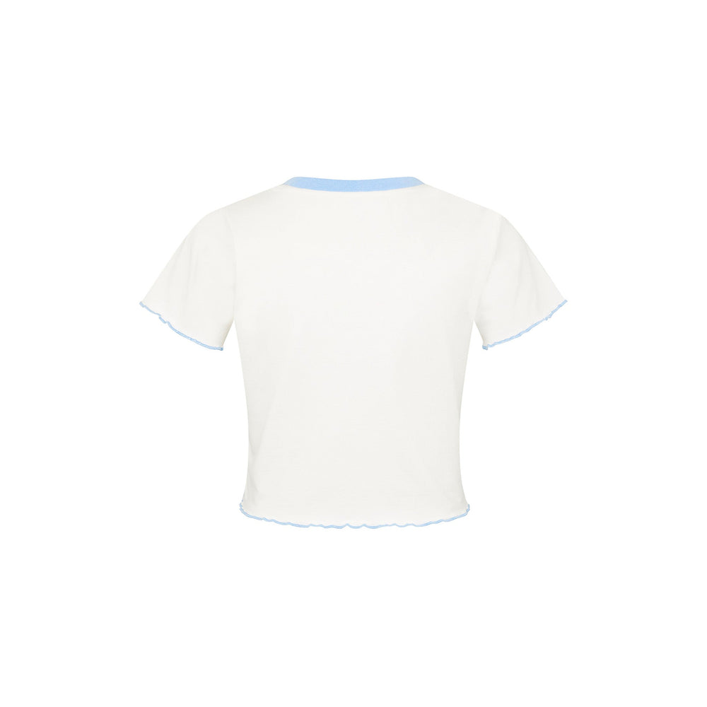 Lettuce Cropped Mini Tee - Blue Crush
