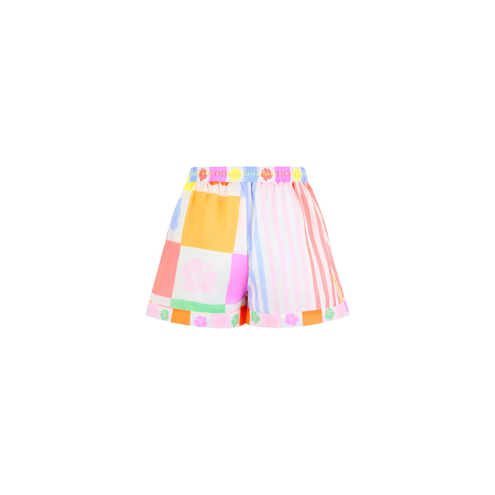 Drawstring Shorts - Hibiscus Rainbow