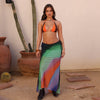 Chiffon Tie Side Maxi Skirt - Spellbound Swirl