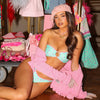 Decorative Strapless Bikini Top - Mint Macaron