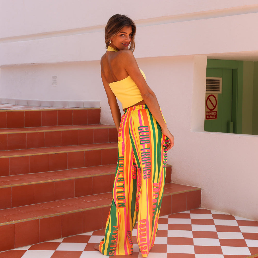 Drawstring Resort Pants - Sunshine Lover