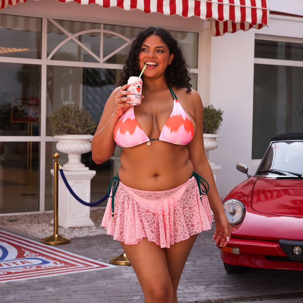 Halter Bralette Bikini Top - Strawberry Vanilla