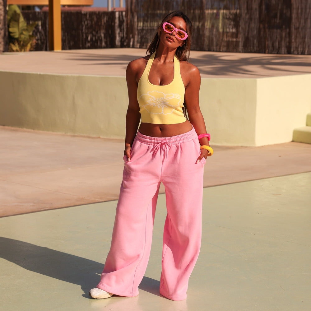 Knit Halter Tank Top - Sunny Honey