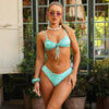 Lettuce Frill Thong Bikini Bottom - Mint Macaron