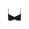Gathered Mini Crop Bikini Top - Twilight Black