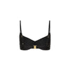 Gathered Mini Crop Bikini Top - Twilight Black