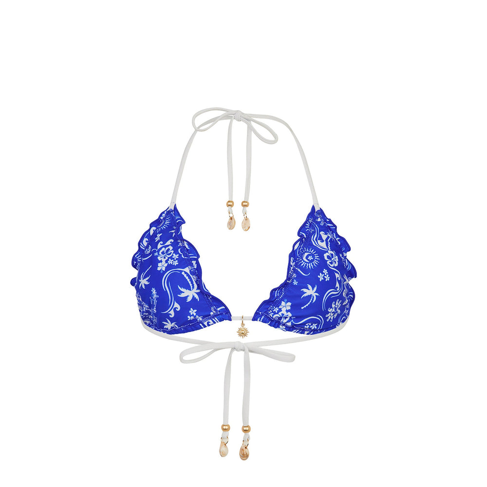 Lettuce Edge Bralette Bikini Top - Surfside