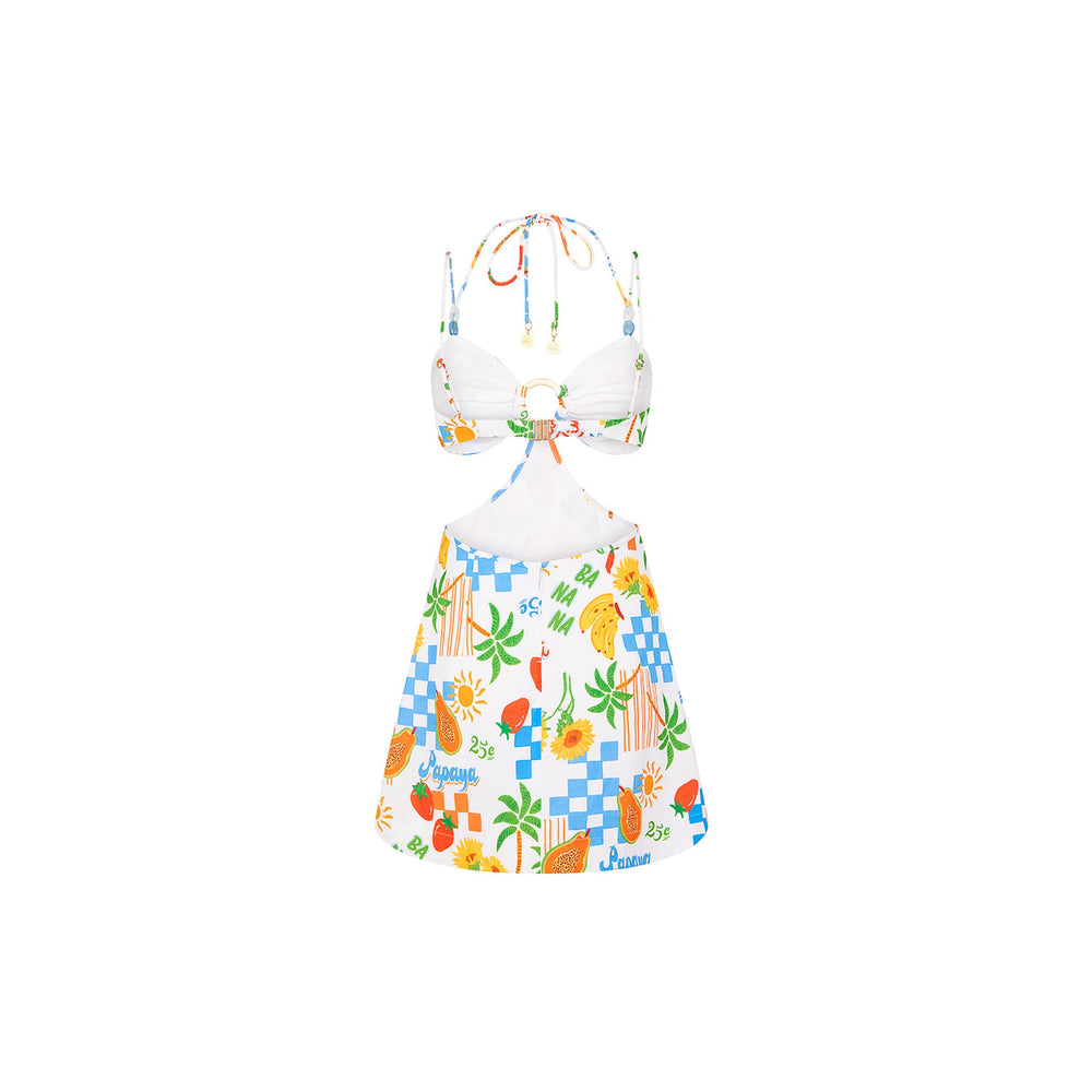 Beaded Cut Out Mini Dress - Suncatcher