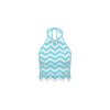Chevron Knit Halter Crop Top - Crystal Cove