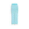 Chevron Knit Midi Skirt - Crystal Cove