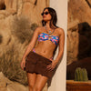 Strapless Bandeau Bikini Top - Electric Palms
