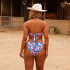 Strapless Bandeau Bikini Top - Electric Palms