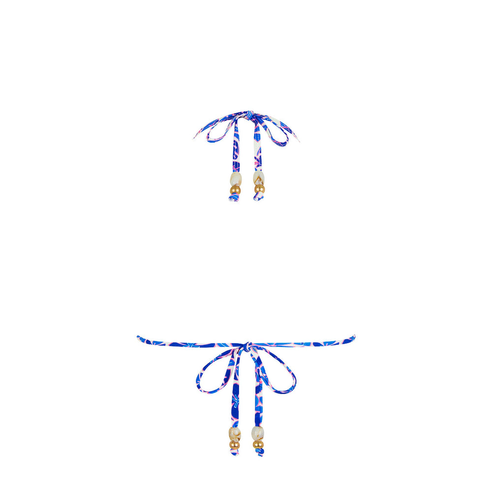 Bind Tie Halter Bikini Top - Ocean Colada