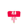 Braided Tie Bandeau Bikini Top - Cherry Crush