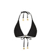 Shirred Triangle Bikini Top - Twilight Black