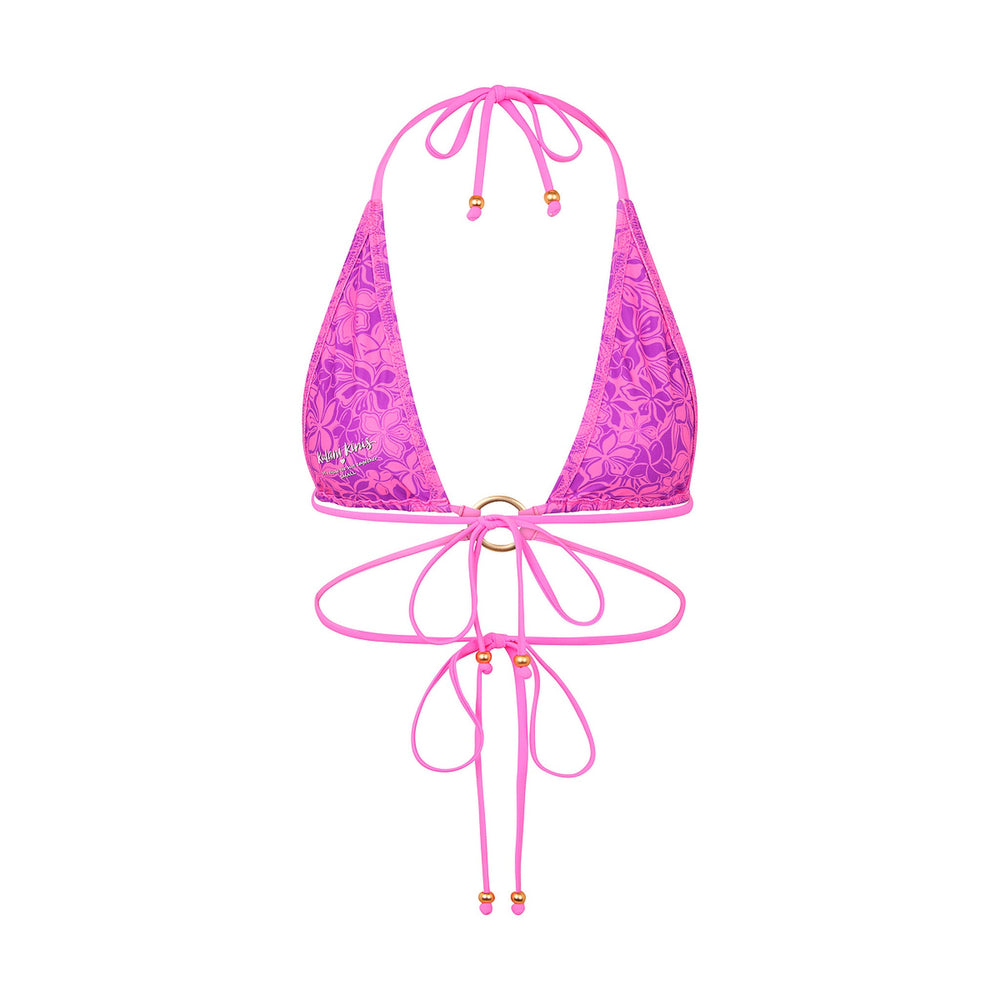 Halo Ring Halter Bikini Top - Bubble Berry