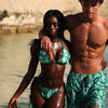 Lettuce Edge Bralette Bikini Top - Emerald Tides