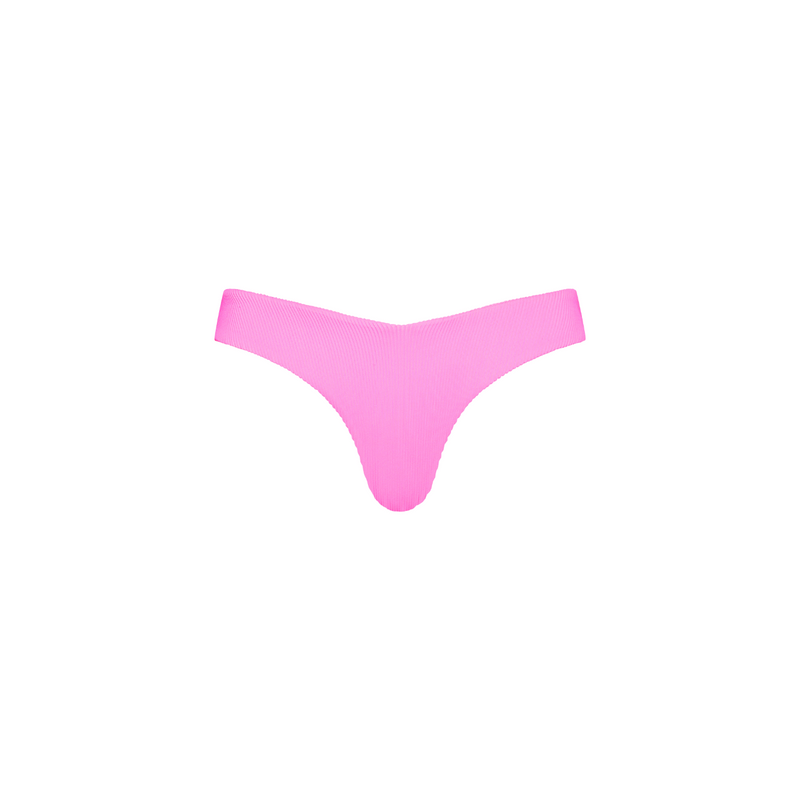 Cheeky V Bikini Bottom - Bubblegum Pink Ribbed