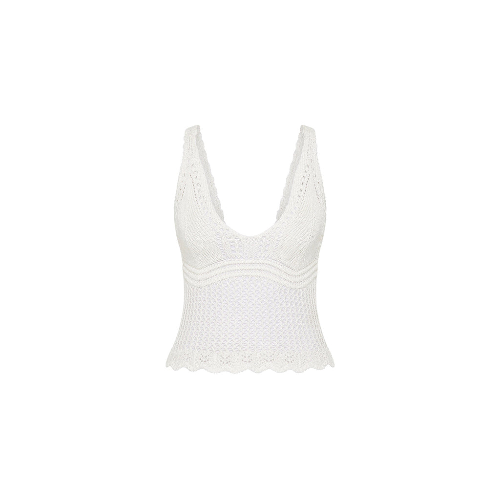 Crochet Knit Cami - Ivory
