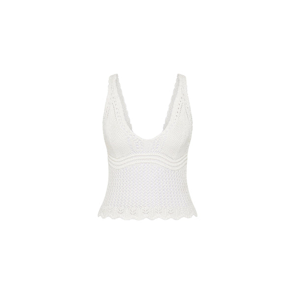 Crochet Knit Cami - Ivory