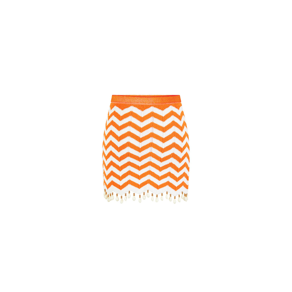 Chevron Knit Mini Skirt - Dreamsicle