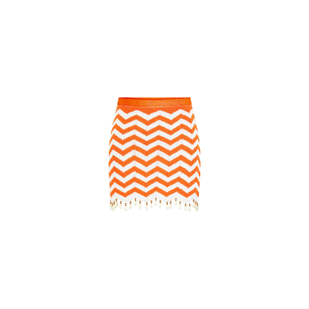 Chevron Knit Mini Skirt - Dreamsicle