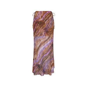Chiffon Tie Side Maxi Skirt - Tropical Viper