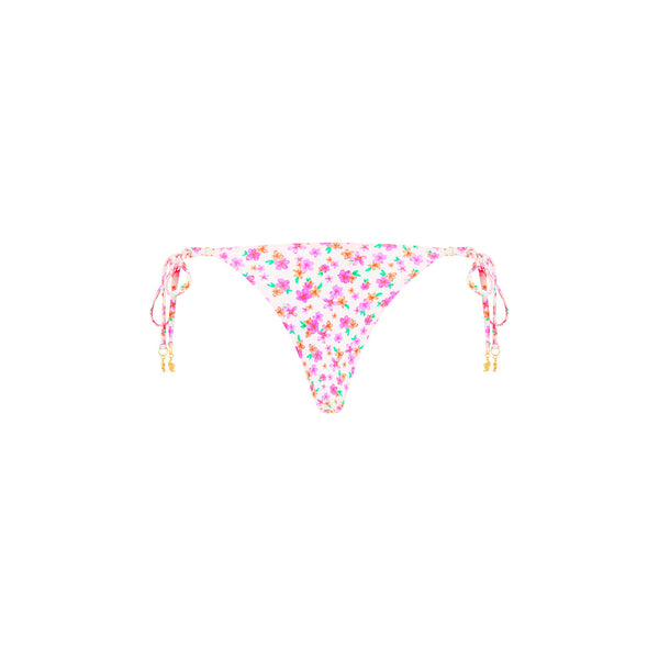 Thong Tie Side Bikini Bottom - Flamingo Flora