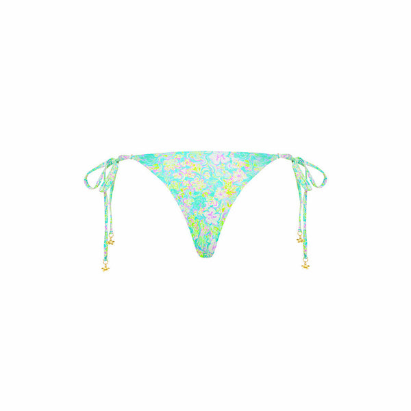 Thong Tie Side Bikini Bottom - Hibiscus Fizz