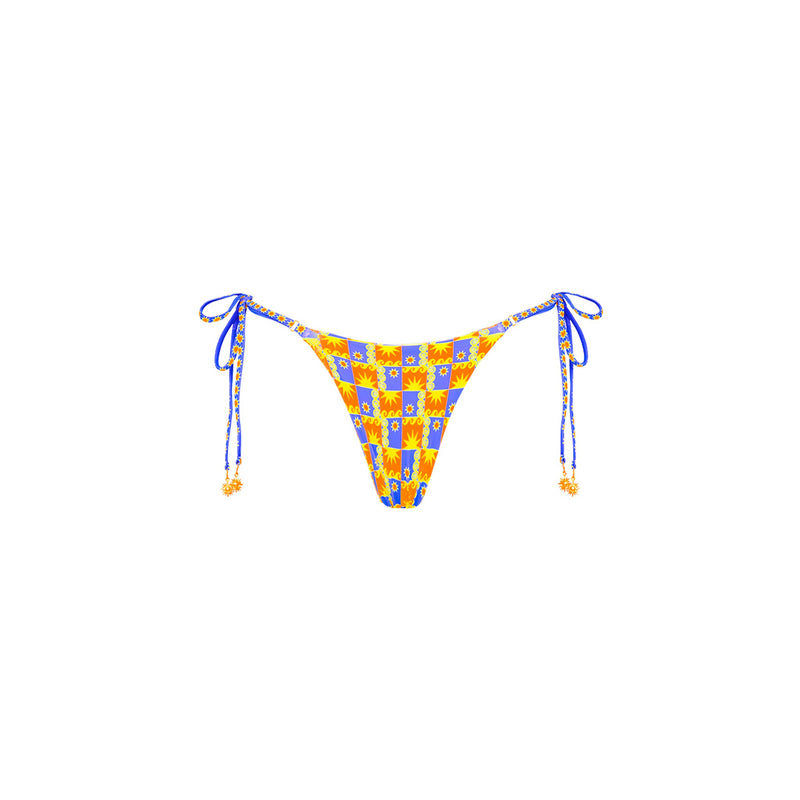 Thong Tie Side Bikini Bottom - Sunburst