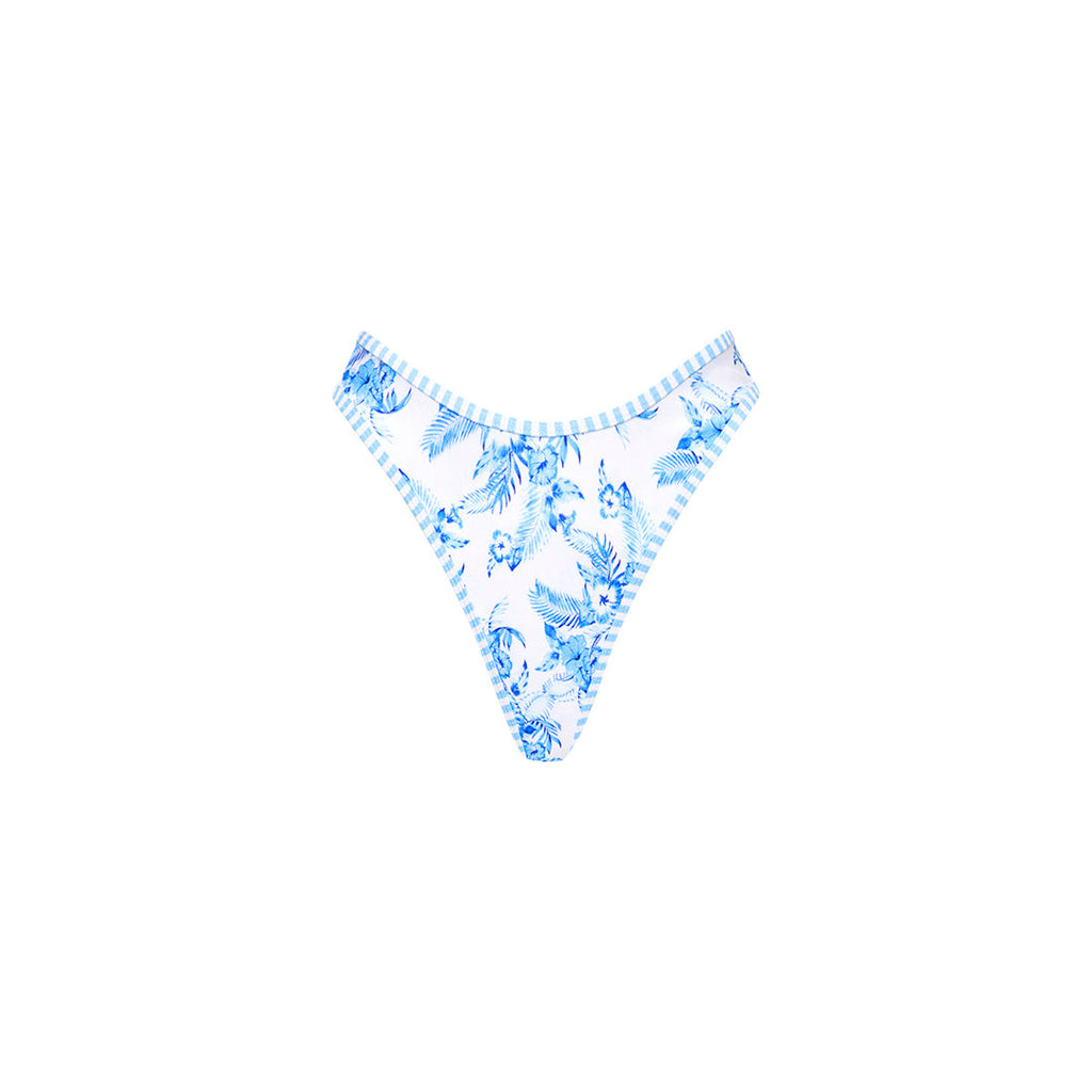 High Leg Thong Bikini Bottom - Vintage Paradise