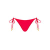 Full Coverage Tie Bikini Bottom - Cherry Crush