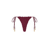 Lettuce Edge Thong Tie Bikini Bottom - Sangria