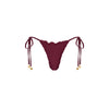 Lettuce Edge Thong Tie Bikini Bottom - Sangria