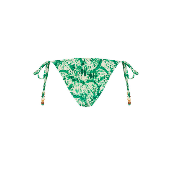 Dipped Cheeky Tie Bikini Bottom - Emerald Tides