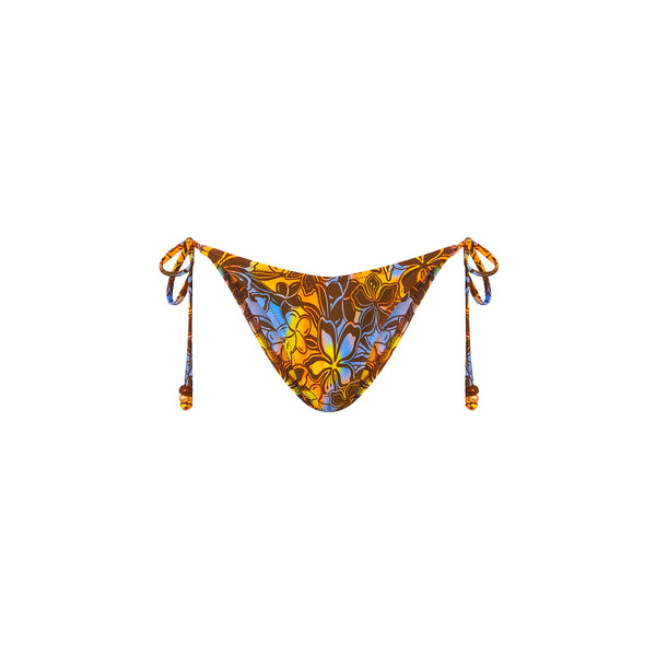 Dipped Cheeky Tie Bikini Bottom - Frangipani Fizz