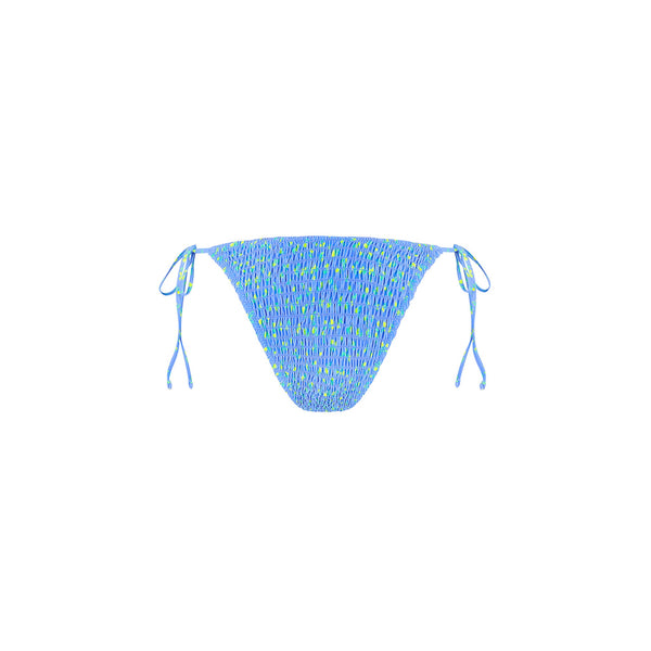 Shirred Dipped Cheeky Tie Bikini Bottom - Lemon Bloom