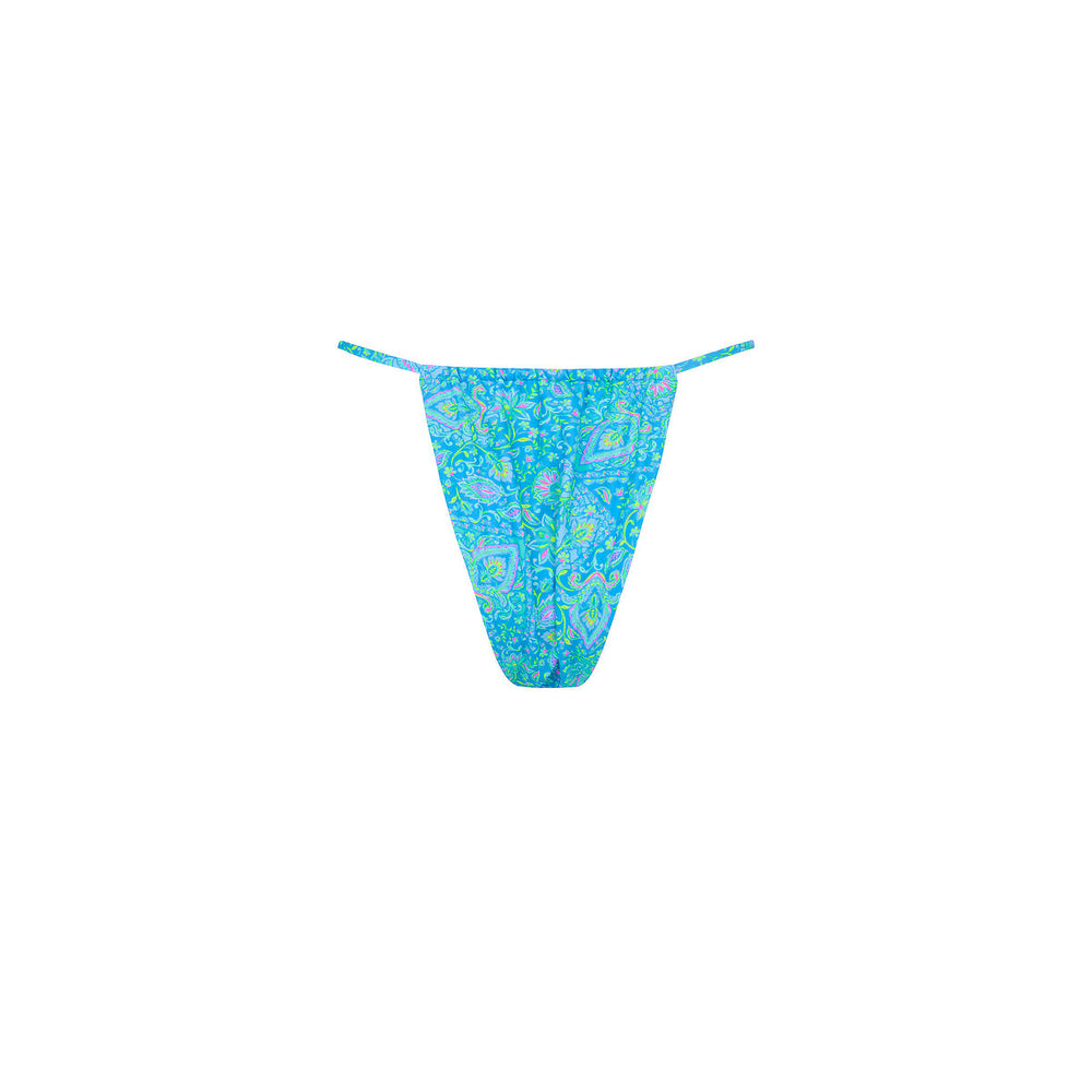 Single Tie Gathered Cheeky Bikini Bottom - Stargaze