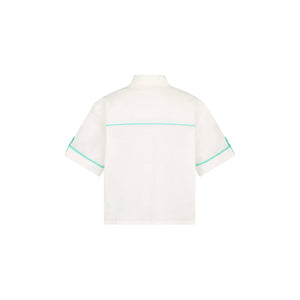 Cropped Button Up Shirt - Crystal Tides