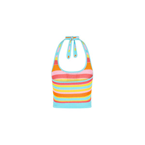 Knit Halter Tie Top - Sunset Strip