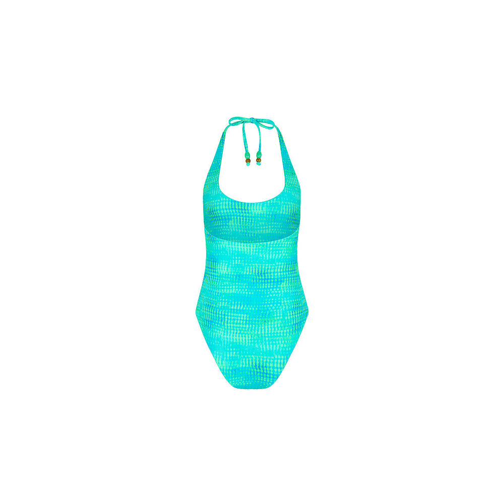 Scoop Halter Cheeky One Piece - Summer Seas