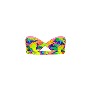 Twist Bandeau Bikini Top - Neon Sunset