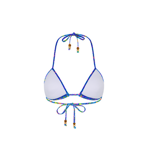 Padded Bind Triangle Bikini Top - Electric Bloom