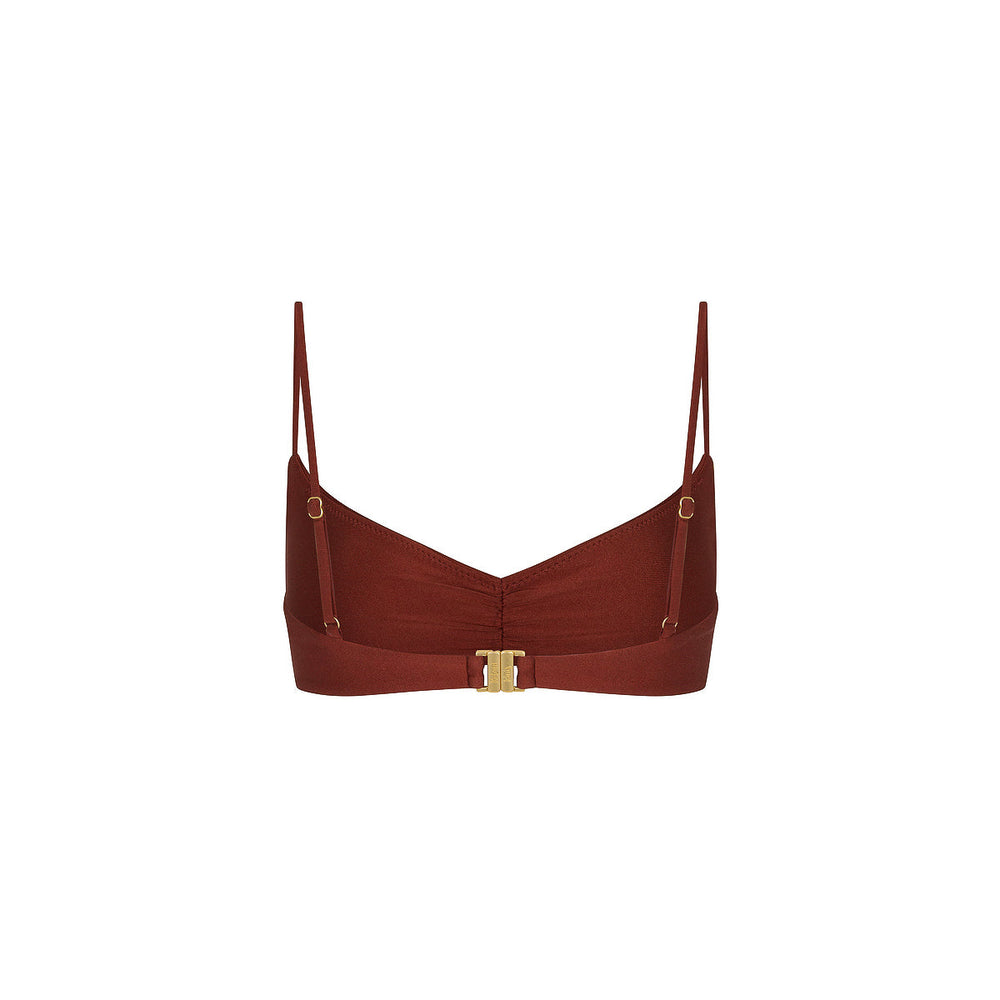 Gathered Mini Crop Bikini Top - Cinnamon Sugar