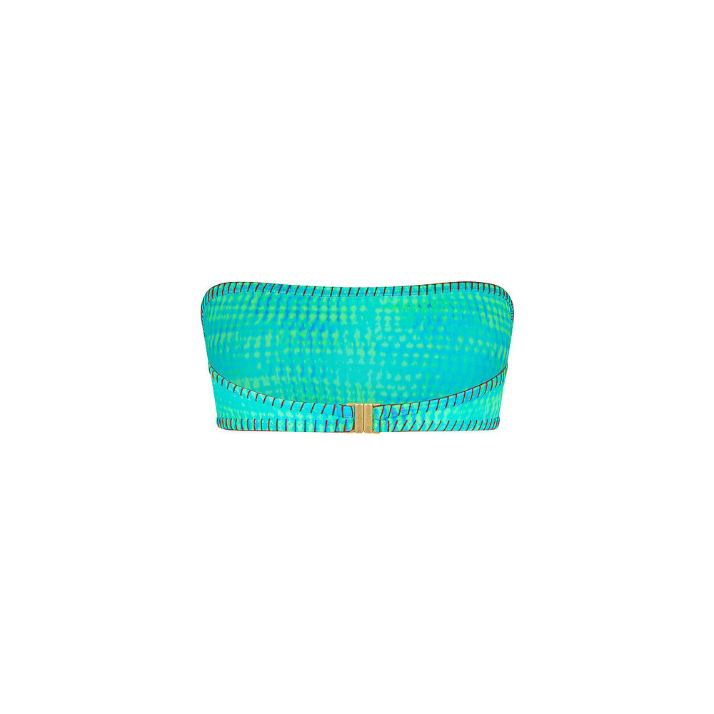 Lace Stitch Slim Bandeau Bikini Top - Summer Seas
