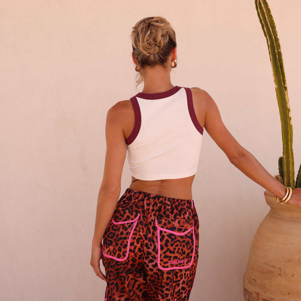 Bind Crop Tank Top - Wild West