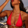 Bind Tie Halter Bikini Top - Cherry Cola
