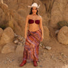 Chiffon Tie Side Maxi Skirt - Tropical Viper