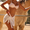 Crochet Knit Mini Sarong - Ivory