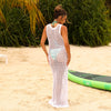 Crochet Plunge Maxi Dress - Ivory